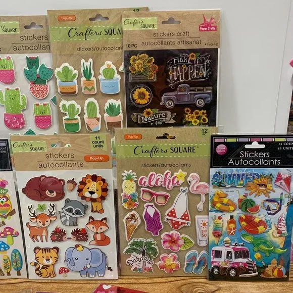 Sticker Lot of 15 packs Summer animals Easter cactus forest friends #3 - Picture 5 of 5